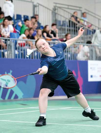 Anna Sapon of Ukraine Badminton  Special Olympics World Games Berlin 2023, 18.06.2023  Photo: Marvin Ibo Guengoer