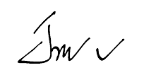A cursive signature of a person named “JM". AI generated content