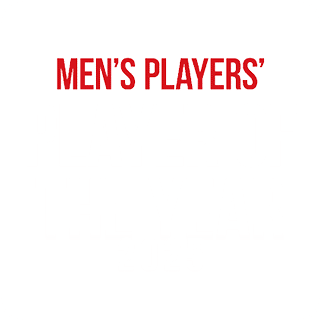 A white background with red text reading “Men's Players". AI generated content