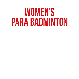 A white sign with red letters that says “Women's Parabedminion". AI generated content