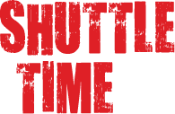 A red and white sign that says “shuttle time". AI generated content