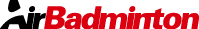 A red and white logo for Air Badminton. AI generated content